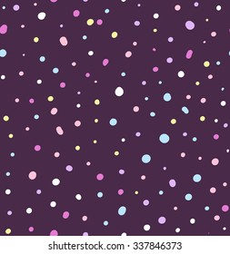 Night sky, hand drawn vector seamless pattern