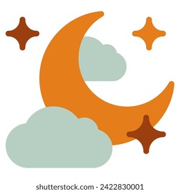 Night Sky Icon Ramadan, for infographic, web, app, etc