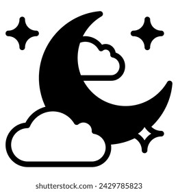 Night Sky Icon Ramadan, for infographic, web, app, etc