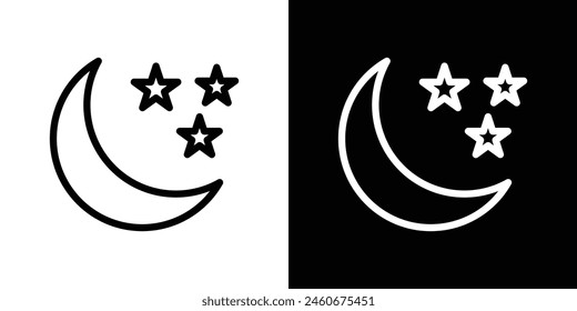 Conjunto de iconos de cielo nocturno. Símbolo de Vector Luna con estrellas.