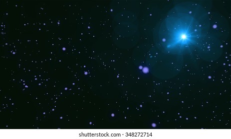 Night sky with illustrated space star background