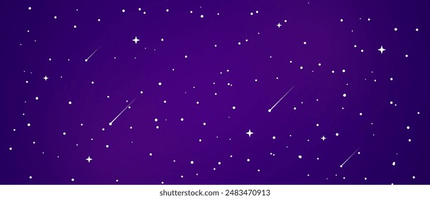 Night Sky Illustration With Shooting Stars