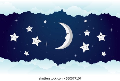 night sky illustration vector design