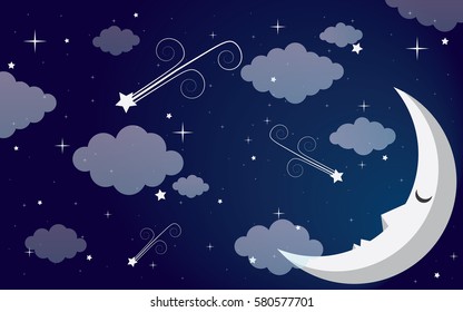 night sky illustration vector design