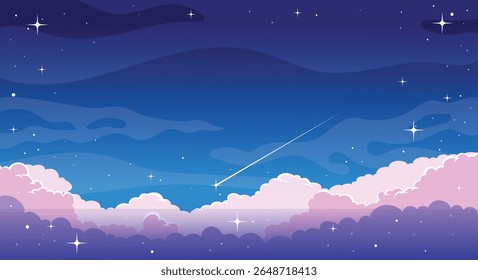 Vector del paisaje del cielo nocturno, fondo de la fantasía, Fondo de pantalla