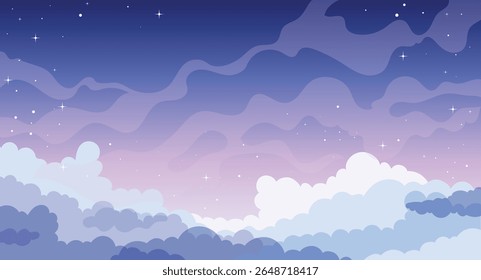 Vector del paisaje del cielo nocturno, fondo de la fantasía, Fondo de pantalla