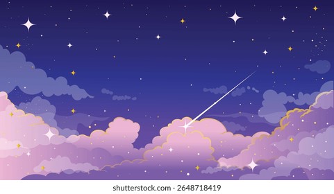 Vector del paisaje del cielo nocturno, fondo de la fantasía, Fondo de pantalla