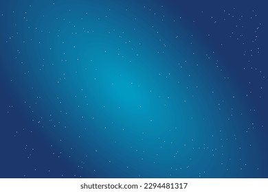 Night sky with little white stars on blue background. Flat style vector illustration. Abstract geometric design. Starry sky, space, cosmos, galaxy, universe backdrop, wallpaper concept