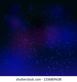 Night sky with lots of bright stars. Vector illustration