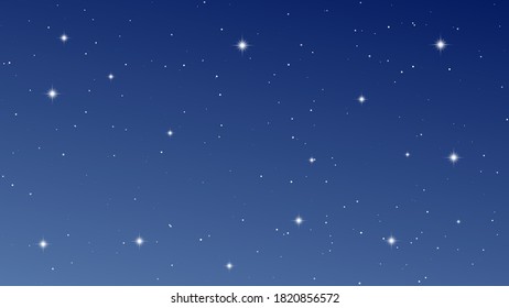 Night sky with many stars. Abstract nature background with stardust in deep universe. Vector illustration.