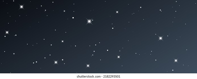 Night sky with many stars. Abstract nature background with stardust in deep universe. Vector illustration