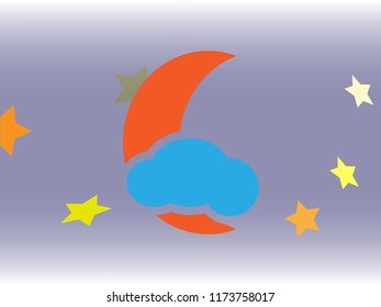 Night sky with moon