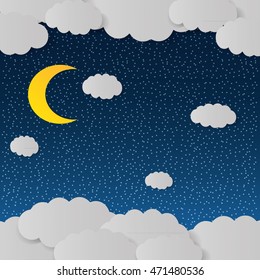 night sky with moon