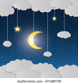 Cielo nocturno con luna