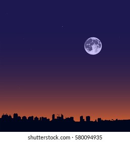 Night sky with the Moon