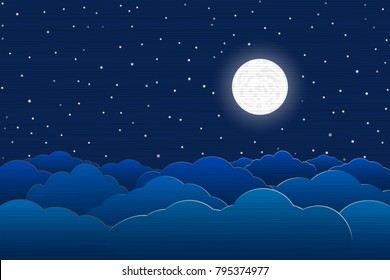 Night sky moon