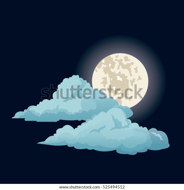night sky moon\
clouds