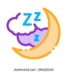Night Sky With Moon Icon Vector. Outline Night Sky With Moon Sign. Isolated Contour Symbol Illustration
