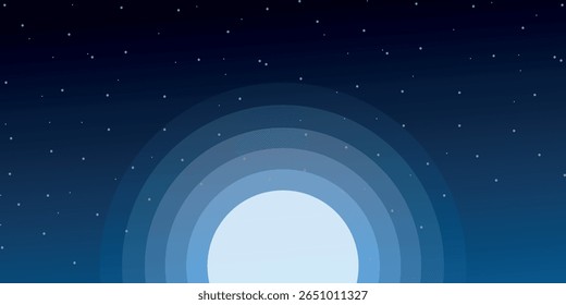 céu noturno com a lua e estrelas em um estilo artístico ou gráfico, com ênfase em temas espaciais e atmosfera crepuscular.