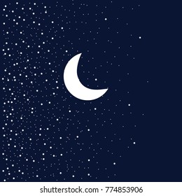 Night sky with moon and stars. Good night background. Concept idea. Eps 8. 