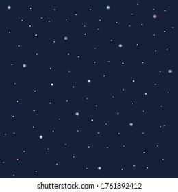Night sky with multi-colored stars, multi-colored garlands. vector