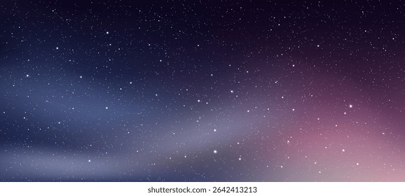 Night sky with multitude of stars. Universe gradient background for astronomy or space exploration concept poster.