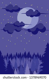 night sky on the forest 