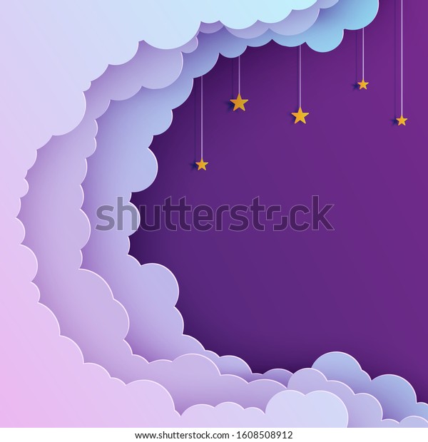 Night Sky Paper Cut Style Cut Stock Vector (Royalty Free) 1608508912 ...