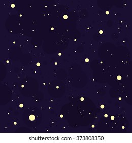 Night sky pattern with hand-drawn stars. Vector background