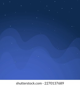 Night Sky of Ramadan Kareem Eid Mubarak Islamic Stars Blue Background Template