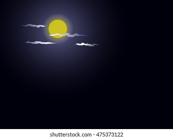 Night sky scene with copy space for halloween background.