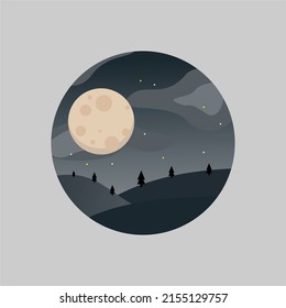 telón de fondo del cielo nocturno con luna