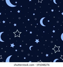 Night sky seamless pattern