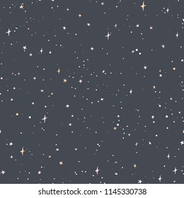 Night sky seamless vector pattern