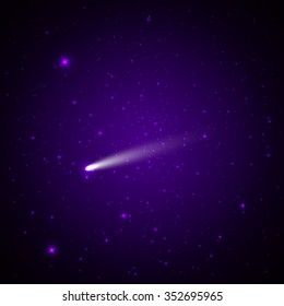 Night Sky And Shooting Stars.Vector Illustration