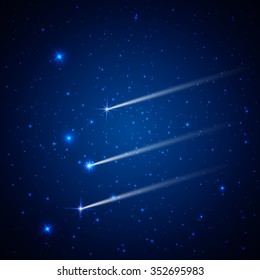 Night Sky And Shooting Stars.Vector Illustration