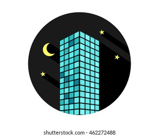 night sky skyscraper cityscape architecture construction image vector 
