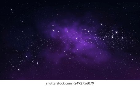 Night sky, Space Starrry Night Sky Background,Star field with light in blue,purple,Nature Galaxy abstract cloud with Nebula,Universe filled and Milky Way,Horizon banner colorful fantasy cosmos,stardust