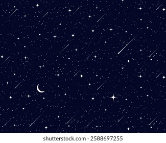 Night sky star background. Cosmos space with stars texture. Universe starry. Vector illustration.