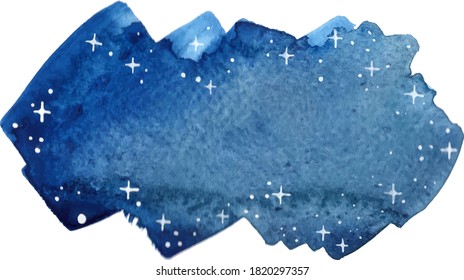 Night sky with star banner brush stroke watercolor painting for copy space background.