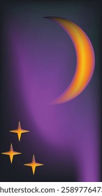 Night Sky with star and moon