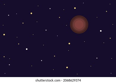 Night sky with star and moon.  Full moon with Stars vector illustration 
