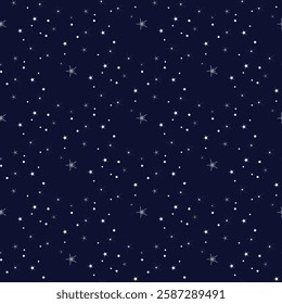 Night Sky Star Seamless Pattern, Cosmic Dark Aesthetic