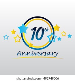 night sky and star themes 10th anniversary for kids, business, and various events,