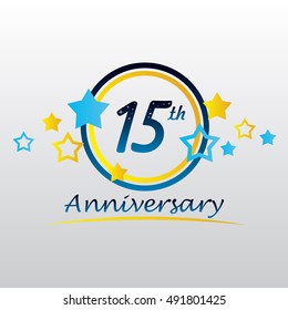 night sky and star themes 15th anniversary for kids, business, and various events,