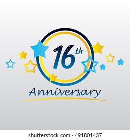 night sky and star themes 16th anniversary for kids, business, and various events,