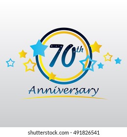 night sky and star themes 70th anniversary for kids, business, and various events,