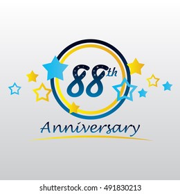 night sky and star themes 88th anniversary for kids, business, and various events,