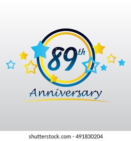 night sky and star themes 89th anniversary for kids, business, and various events,