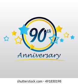 night sky and star themes 90th anniversary for kids, business, and various events,